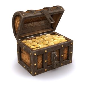 3d Treasure chest full of gold