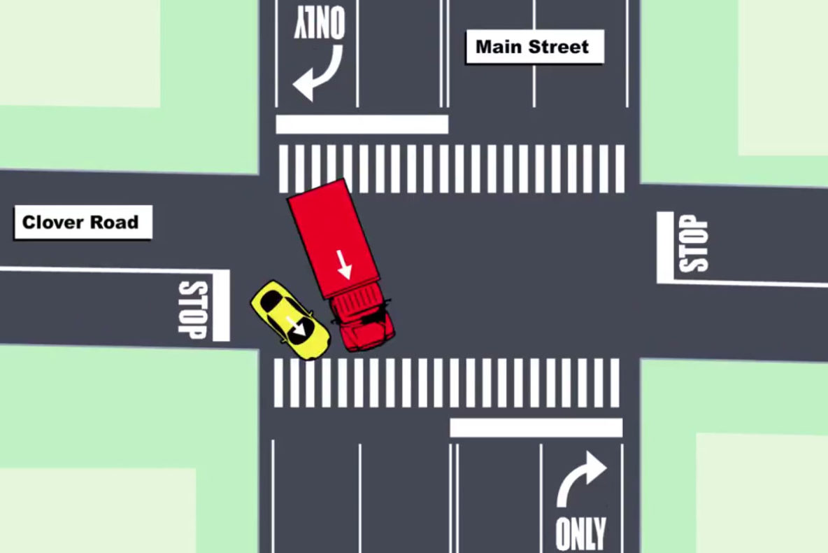 trial graphic of car accident
